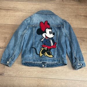 GAP Blue Denim Jacket with Minnie Mouse Embroidery